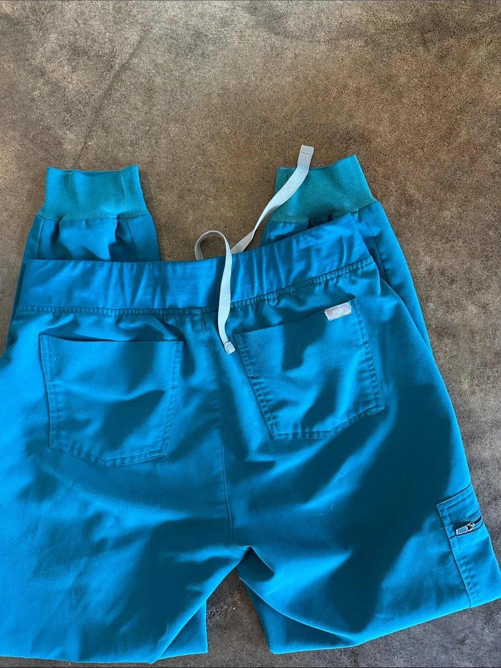 Figs Teal Cargo Jogger Pants